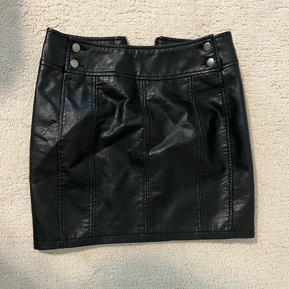 Free people leather mini skirt